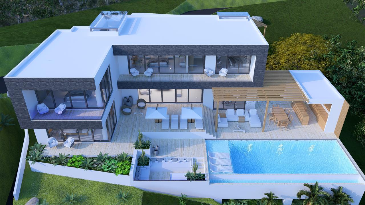 Ocean View Villa in a Private Natural Setting, 1,120 m² of land and 450 m² of construction.