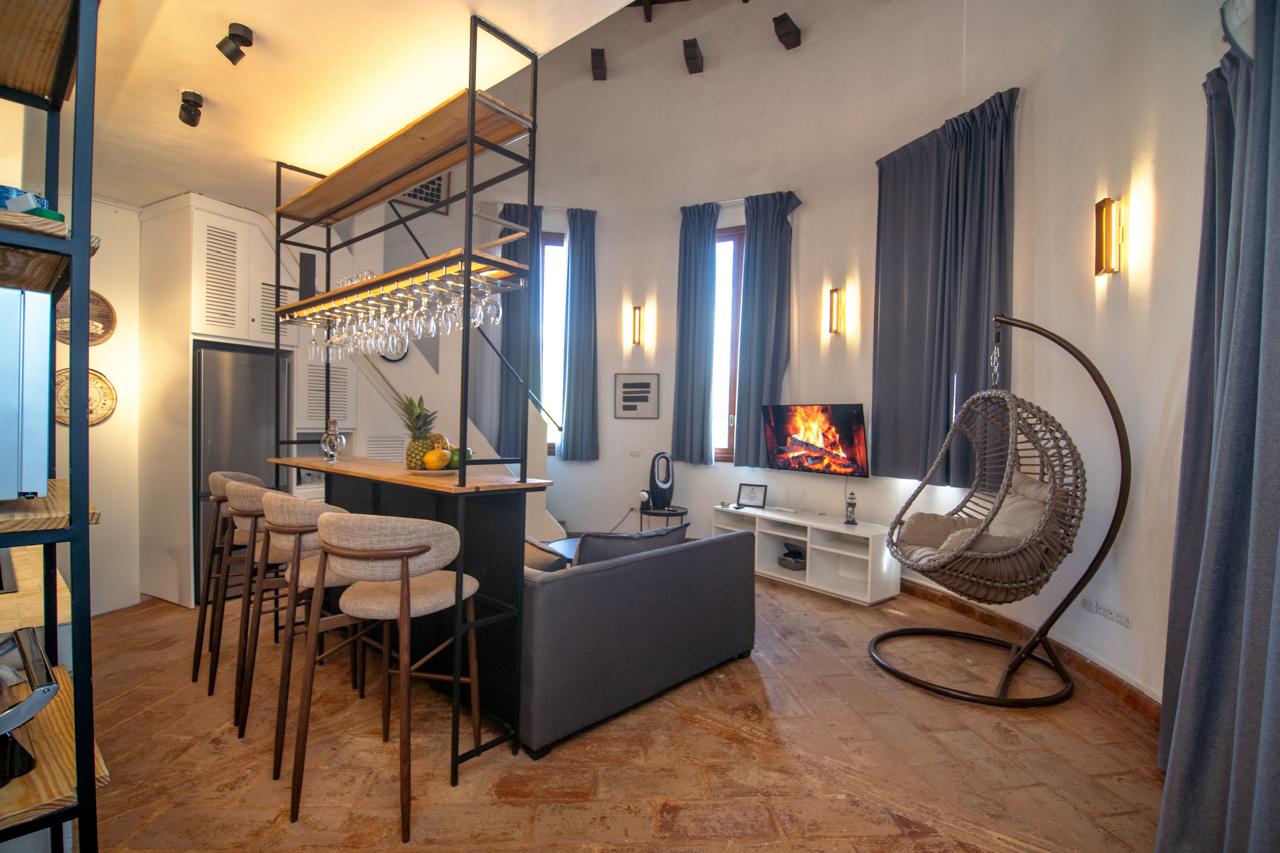 Duplex loft–style apartment with ocean view, recently renovated.